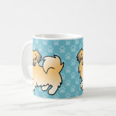 Fawn Sable Tibetan Spaniel Cartoon Dog Kaffeetasse (Vorderseite Links)