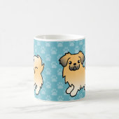 Fawn Sable Tibetan Spaniel Cartoon Dog Kaffeetasse (Mittel)