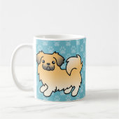 Fawn Sable Tibetan Spaniel Cartoon Dog Kaffeetasse (Links)