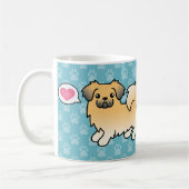 Fawn Sable Tibetan Spaniel Cartoon Dog Kaffeetasse (Links)