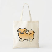 Fawn Sable Tibetan Spaniel Cartoon Dog Tragetasche (Vorne)