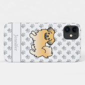 Fawn Sable Tibetan Spaniel Niedlich Cartoon Dog &  Case-Mate iPhone Hülle (Rückseite (Horizontal))