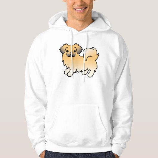 Fawn Sable Tibetan Spaniel Niedlich Cartoon Dog Hoodie (Vorderseite)