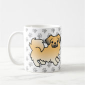 Fawn Sable Tibetan Spaniel Niedlich Cartoon Dog Kaffeetasse (Links)