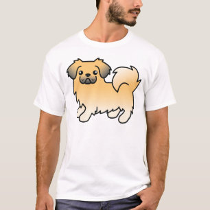 Fawn Sable Tibetan Spaniel Niedlich Cartoon Dog T-Shirt