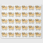 Fawn Sable Tibetan Spanisch Cartoon Dog Muster Geschenkpapier (Flach)