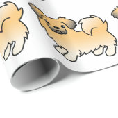 Fawn Sable Tibetan Spanisch Cartoon Dog Muster Geschenkpapier (Rolleneckpunkt)
