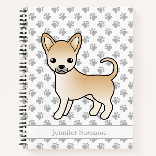 Fawn Smooth Coat Chihuahua Dog & Custom Text Notizblock (Vorderseite)