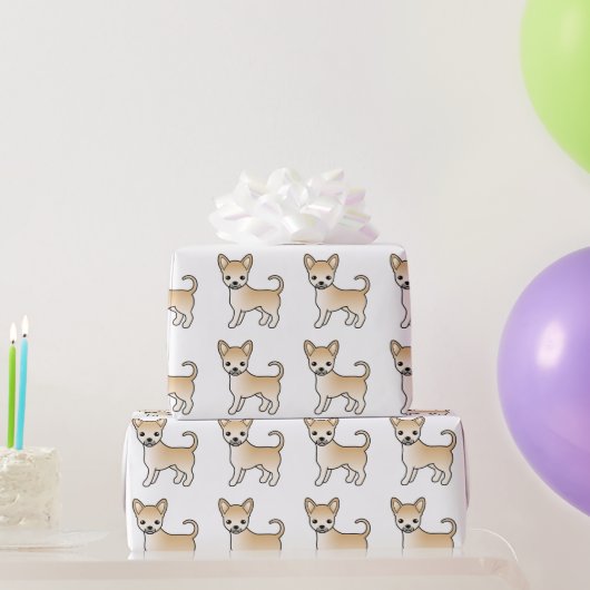 Fawn Smooth Coat Chihuahua Niedlich Dog Muster Geschenkpapier (Partygeschenke)