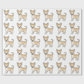 Fawn Smooth Coat Chihuahua Niedlich Dog Muster Geschenkpapier (Flach)