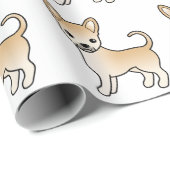 Fawn Smooth Coat Chihuahua Niedlich Dog Muster Geschenkpapier (Rolleneckpunkt)