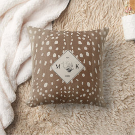 Fawn Spots Baby Deer Animal Print Muster Monogram Kissen
