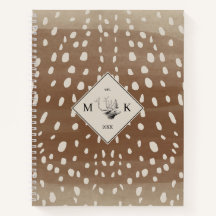 Fawn Spots Baby Deer Animal Print Muster Monogram
