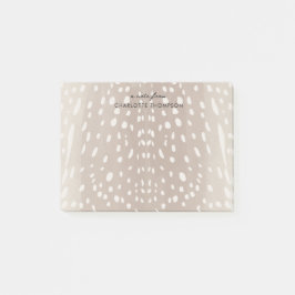 Fawn Spots Baby Deer Animal Print Personalisiert Post-it Klebezettel