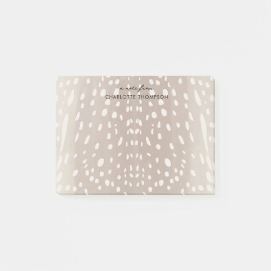 Fawn Spots Baby Deer Animal Print Personalisiert Post-it Klebezettel (Vorderseite)