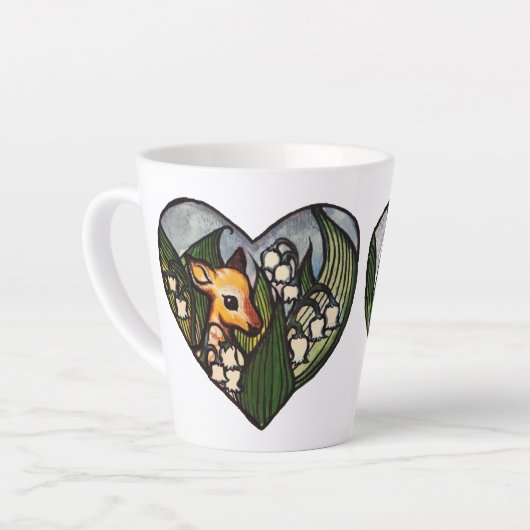 Fawn Spring Deer Lily of the Valley Blume Milchtasse (Linke Ecke)