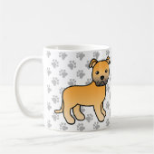 Fawn Staffordshire Bull Terrier Niedlich Cartoon D Kaffeetasse (Links)