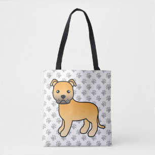 Fawn Staffordshire Bull Terrier Niedlich Cartoon D Tasche