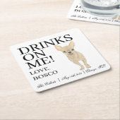 Fawn Tan Chihuahua Wedding Rechteckiger Pappuntersetzer (angewinkelt)