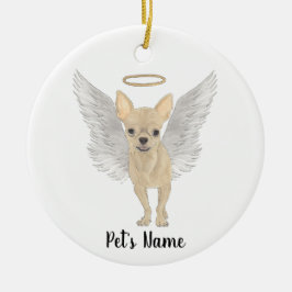 Fawn Tan Cream Chihuahua Beileid Memorial Keramik Ornament