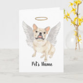 Fawn Tan Cream Frenchie Beileid Memorial Karte (Gelbe Blume)