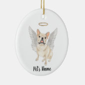 Fawn Tan Cream Frenchie Beileid Memorial Keramik Ornament (Rechts)