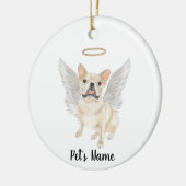 Fawn Tan Cream Frenchie Beileid Memorial Keramik Ornament (Links)
