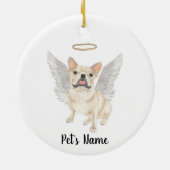 Fawn Tan Cream Frenchie Beileid Memorial Keramik Ornament (Hinten)