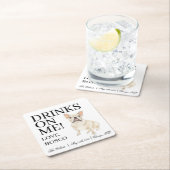 Fawn Tan Cream Frenchie French Bulldog Wedding Rechteckiger Pappuntersetzer (Vor Ort)