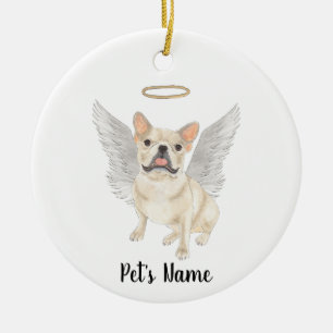 Fawn Tan Cream Frenchie Sympathie Gedenken Keramik Ornament