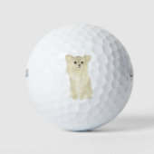 Fawn Tan Long Haired Chihuahua Golfball (Vorderseite)