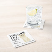 Fawn Tan Long Haired Chihuahua Wedding Rechteckiger Pappuntersetzer (Vor Ort)