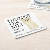 Fawn Tan Long Haired Chihuahua Wedding Rechteckiger Pappuntersetzer (angewinkelt)