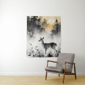 Fawn Tapestry | Misty Forest Art Wandteppich (Beispiel)