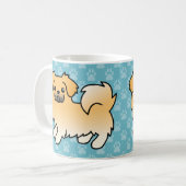 Fawn Tibetan Spanisch Cartoon Dog Kaffeetasse (Vorderseite Links)