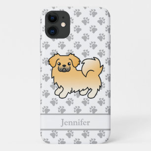 Fawn Tibetan Spanisch Niedlich Cartoon Dog & Name Case-Mate iPhone Hülle