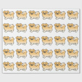 Fawn Tibetan Spanisch Niedlich Cartoon Dog Pattern Geschenkpapier (Flach)