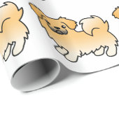 Fawn Tibetan Spanisch Niedlich Cartoon Dog Pattern Geschenkpapier (Rolleneckpunkt)