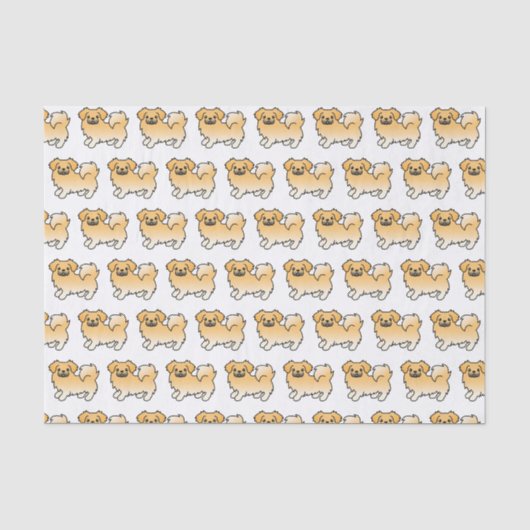 Fawn Tibetan Spanisch Niedlich Cartoon Dog Pattern Seidenpapier (Vorderseite)