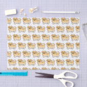 Fawn Tibetan Spanisch Niedlich Cartoon Dog Pattern Seidenpapier (Handwerk)