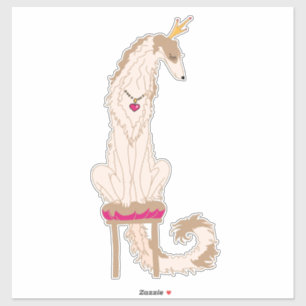 Fawn und Tan Royal Borzoi Die Vinyl Sticker