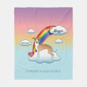 Fawn und Weiß Italian Greyhound Regenbogen Gedenkb Fleecedecke (Vorderseite)