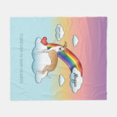 Fawn und Weiß Italian Greyhound Regenbogen Gedenkb Fleecedecke (Vorderseite (Horizontal))