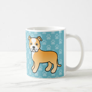 Fawn- und Weißer Staffordshire Bull Terrier Kaffeetasse