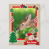 Fawn (Weißschwanzhirsche) Weihnachtskarte Feiertagspostkarte (Vorderseite)