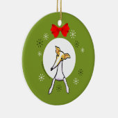 Fawn White Italian Greyhound Christmas Classic Keramikornament (Rechts)