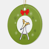 Fawn White Italian Greyhound Christmas Classic Keramikornament (Links)