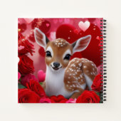Fawn with Hearts & Rose Notizblock (Rückseite)