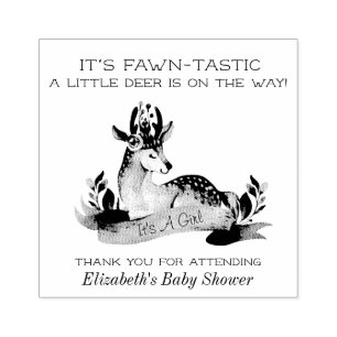 Fawntastic Deer It's a Girl Baby Shower Briefmarke Gummistempel