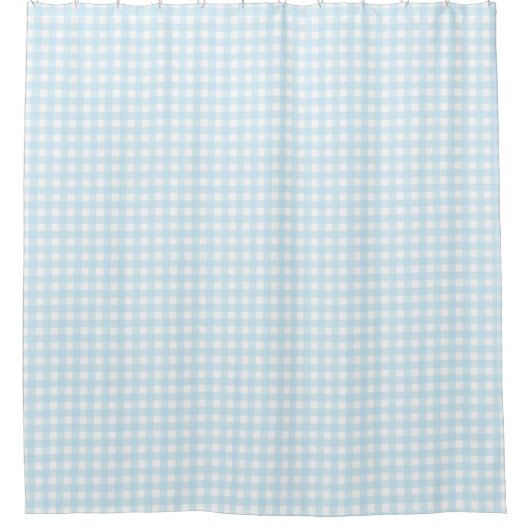 Faye and Lauren Light Blue Gingham Duschvorhang (Vorderseite)